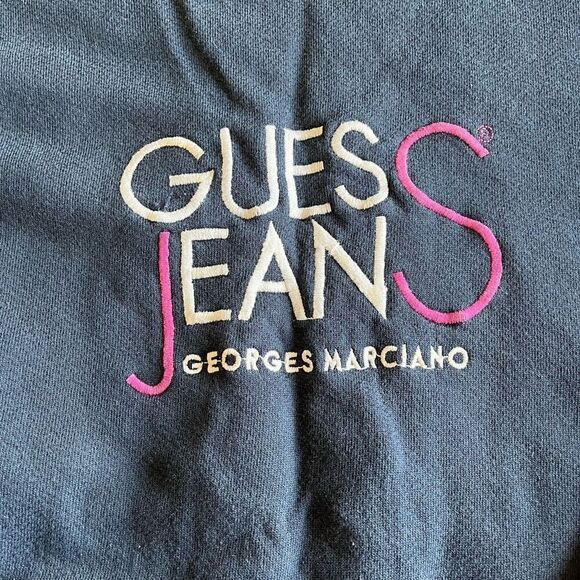 Vintage Guess Jeans Navy Crewneck Sweatshirt Made in USA Size M - Picture 2 of 8
